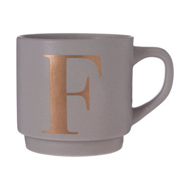 Signet Grey Monogram F Mug