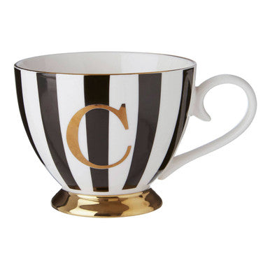Duchess Black and White C Monogram Mug