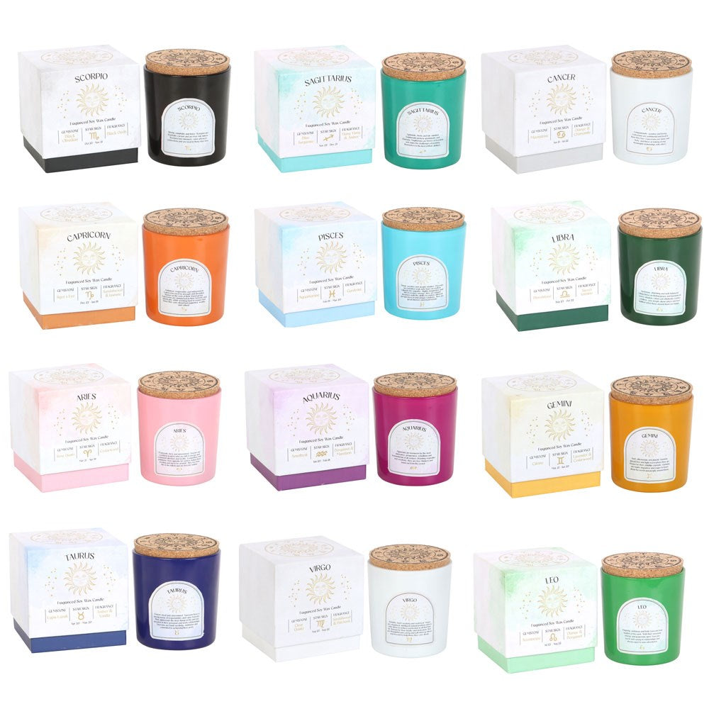 *Set of 12 Zodiac Gemstone Fragranced Candles (2/4)