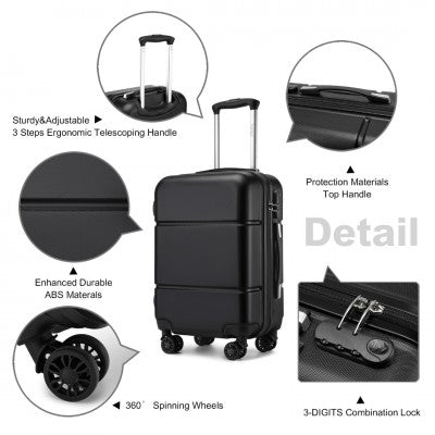 20 inch premium ABS cabin carry on Suitcase - Black
