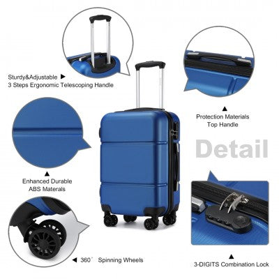 20 inch premium ABS cabin carry on Suitcase - Navy