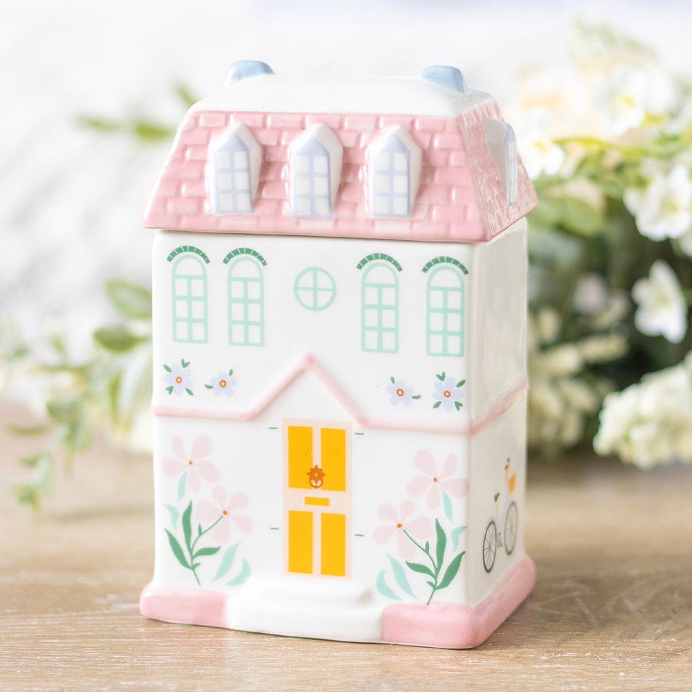 *Pastel House Shaped Ceramic Oil Burner and Wax Warmer(18/36)