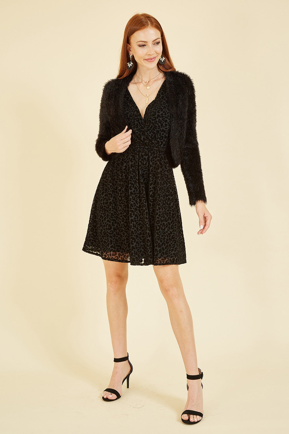 Yumi Black Eyelash Knit Bolero