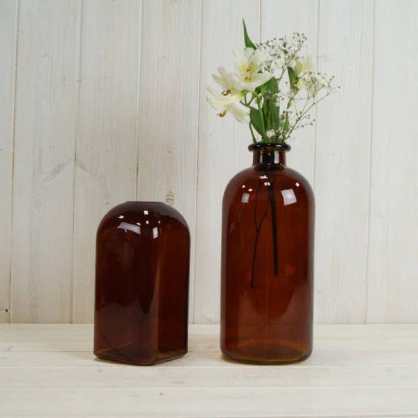 Burnt Amber Bottle H25cm TD5.1cm B10.5cm