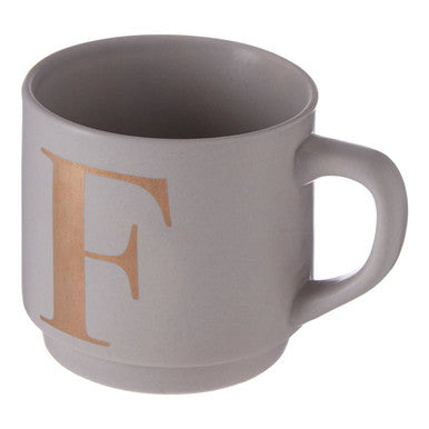 Signet Grey Monogram F Mug