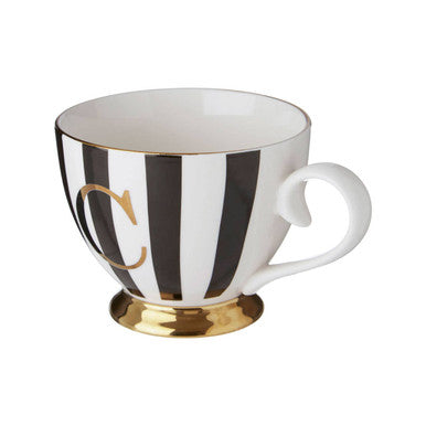 Duchess Black and White C Monogram Mug