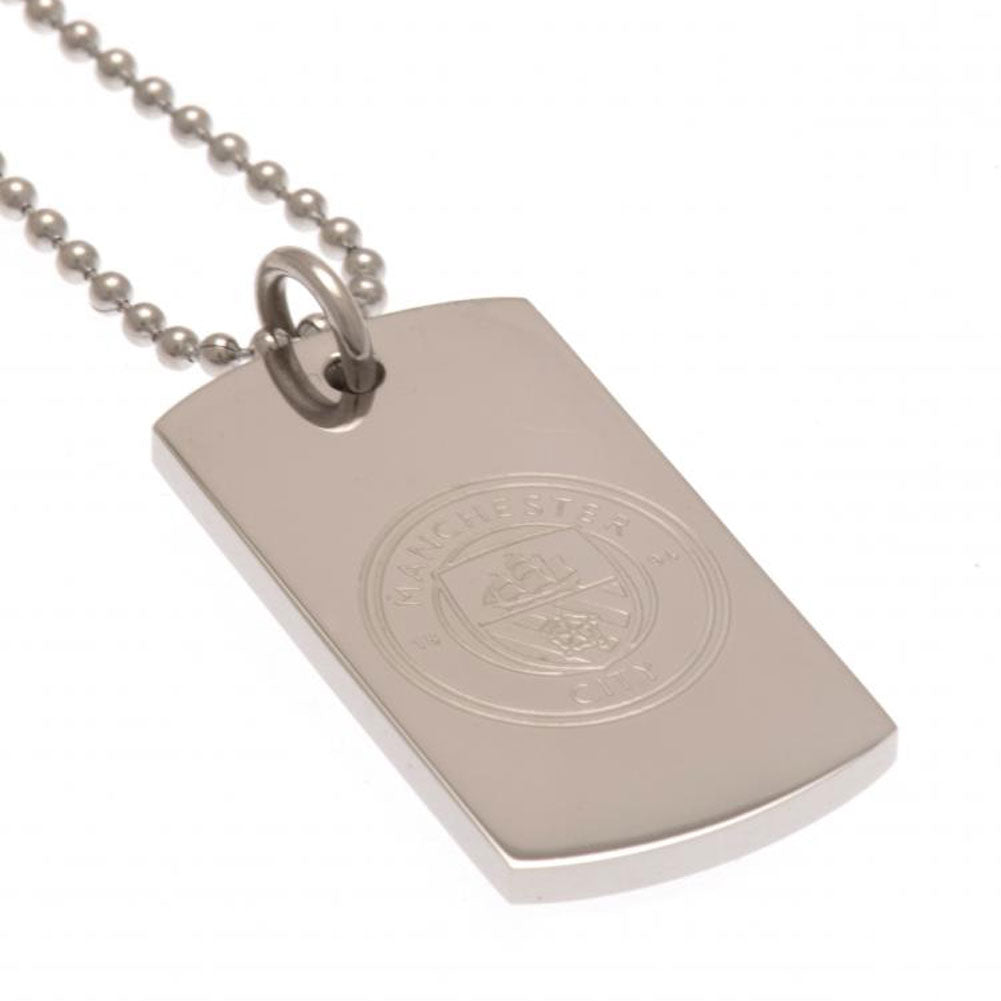 Manchester City FC Engraved Dog Tag & Chain