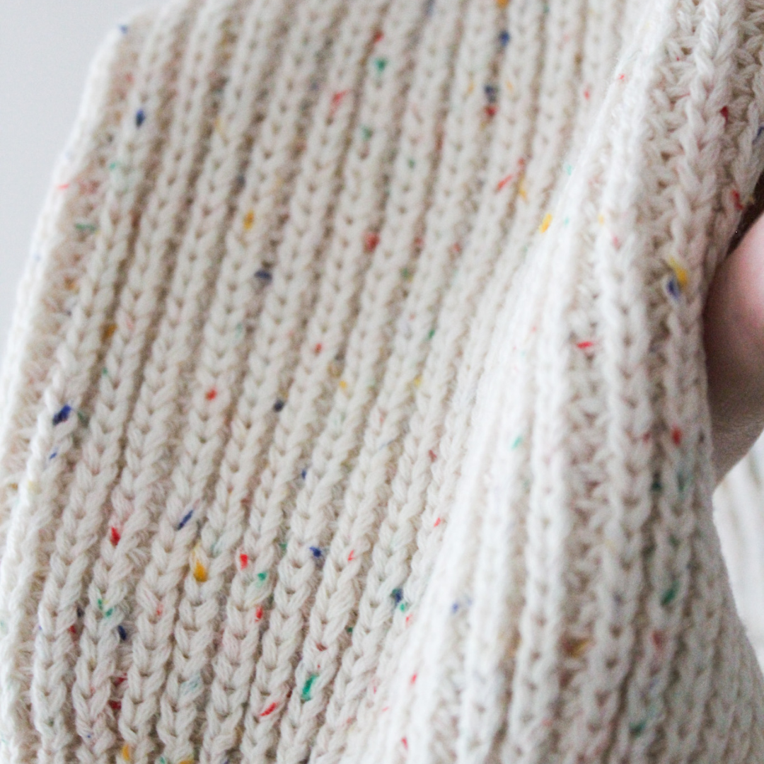 Oversized Cotton Sweater - Speckled