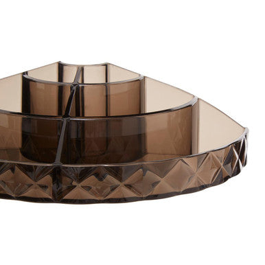 Beauty Semi Round Black Cosmetic Organiser