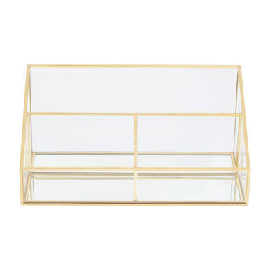 Beauty Glass Makeup Organiser With 3 Compartments