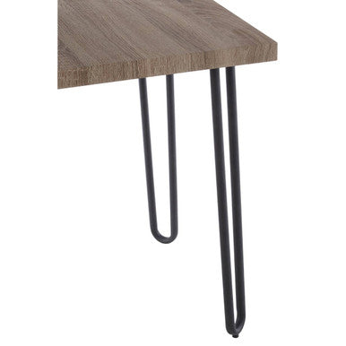 Borough Wooden Top Side Table With Hairpin Metal Legs