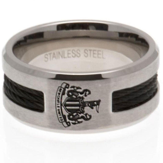 Newcastle United FC Black Inlay Ring Small