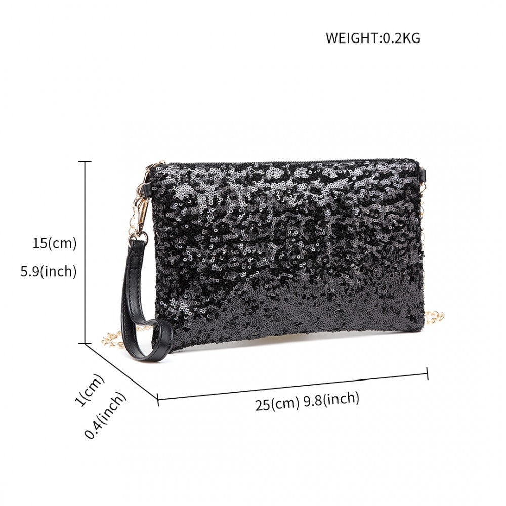 Miss Lulu Sequins Clutch Evening Bag