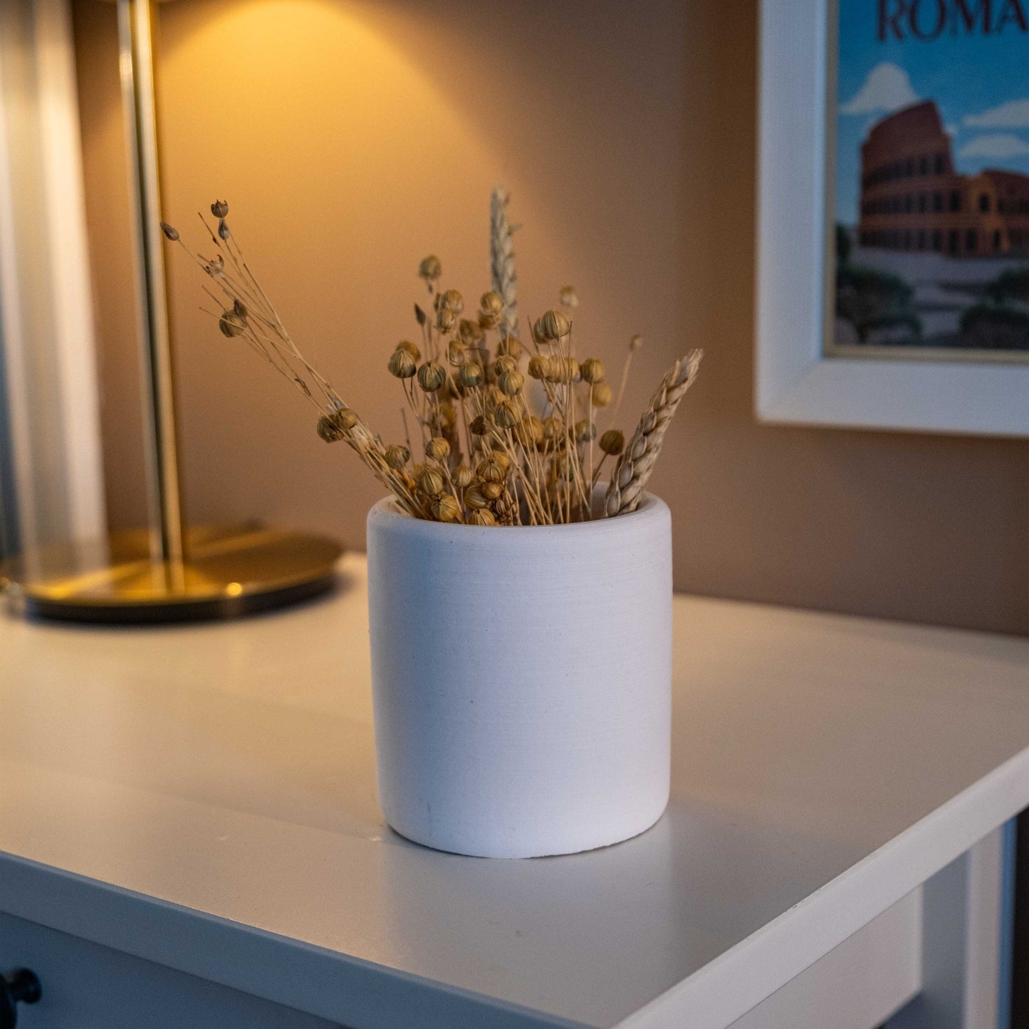 WHITE CONCRETE PEN-PENCIL HOLDER