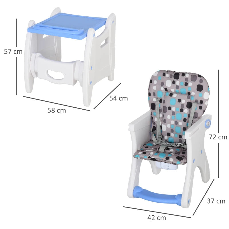 HOMCOM 2 in 1 Convertible Baby High Chair
