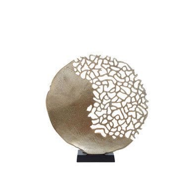 Daito Black And Gold Finish Round Sculpture