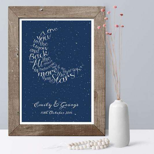 Written in the Stars Personalised Love Print - A3