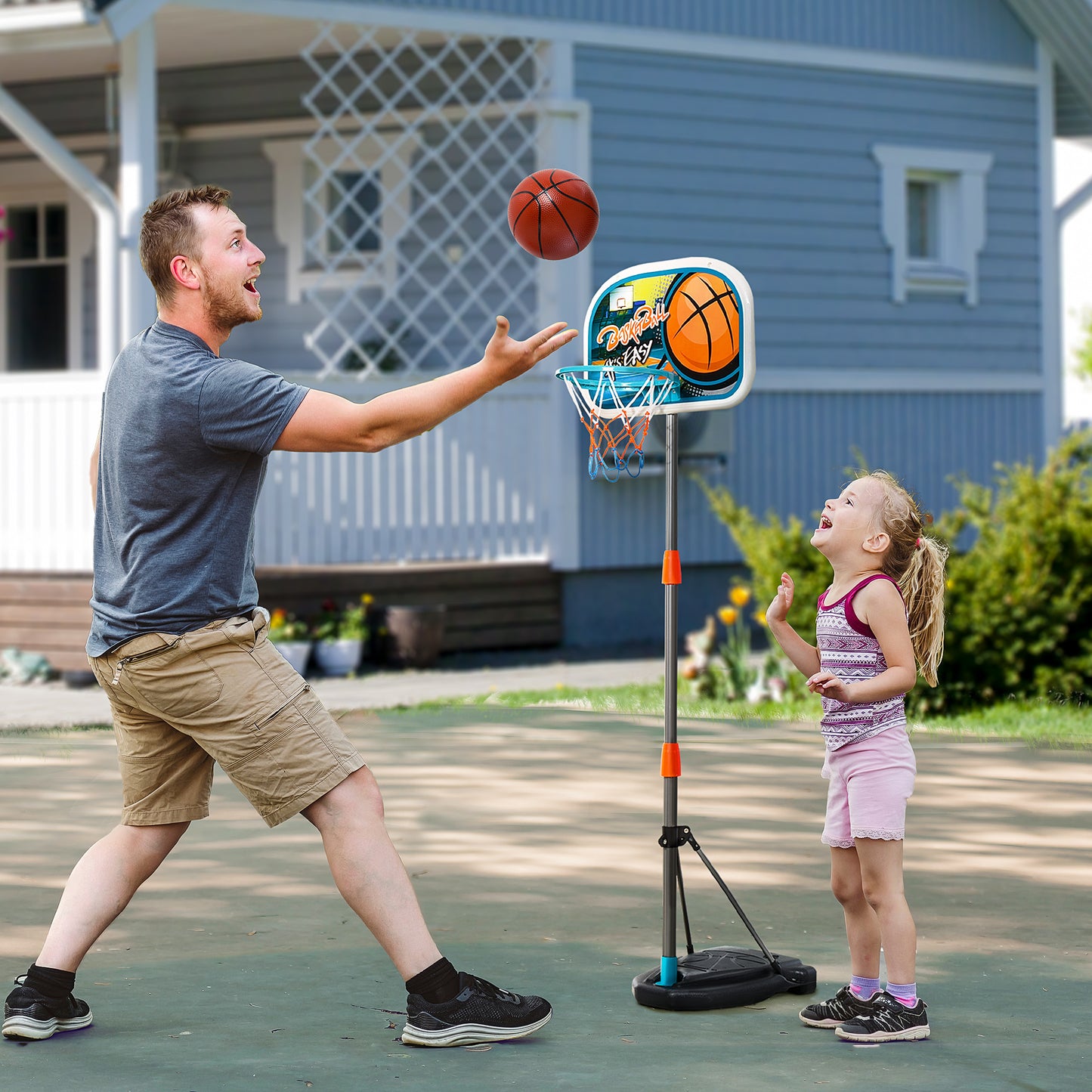 HOMCOM Kids Basketball Hoop and Stand