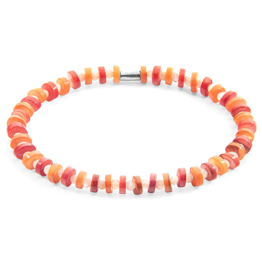 Orange Alice Silver and Freshwater Shell SKINNY Bracelet