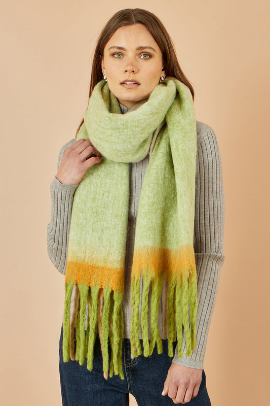 Yumi Green Colour Block Scarf