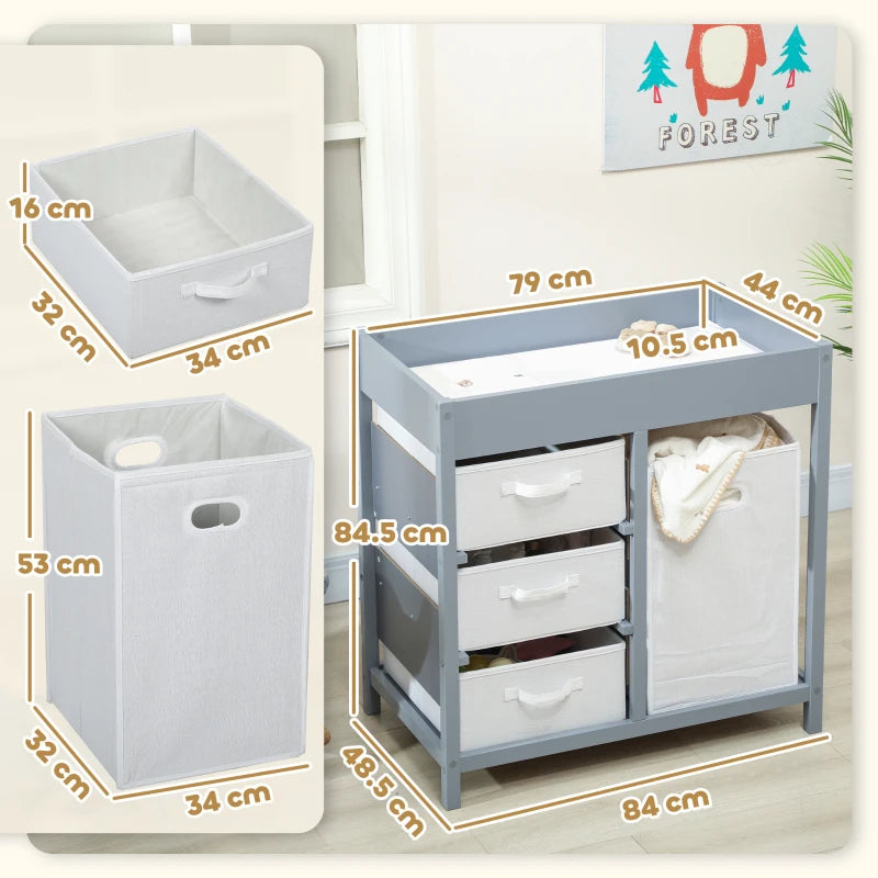 AIYAPLAY Baby Changing Unit with 4 Storage Drawers