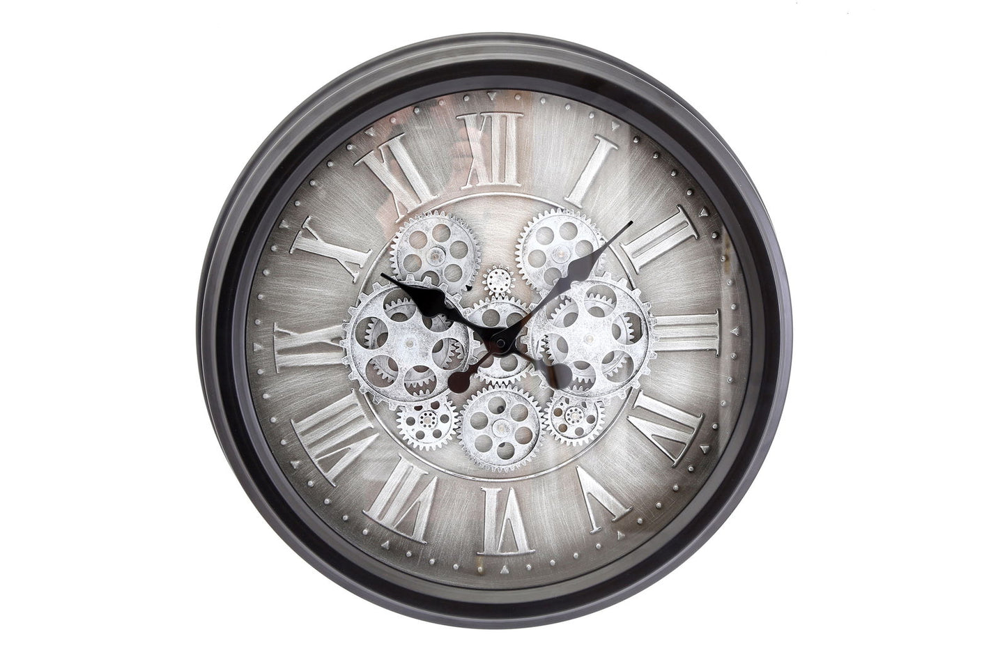 Moving Gear Clock with Roman Numerals