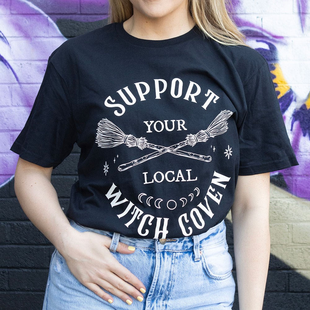 Support Your Local Witch Coven Unisex T-shirt Size XL