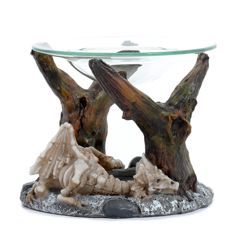 Shadows of Darkness Sleeping Bones Dragon Skeleton Oil & Wax Burner with Glass Dish