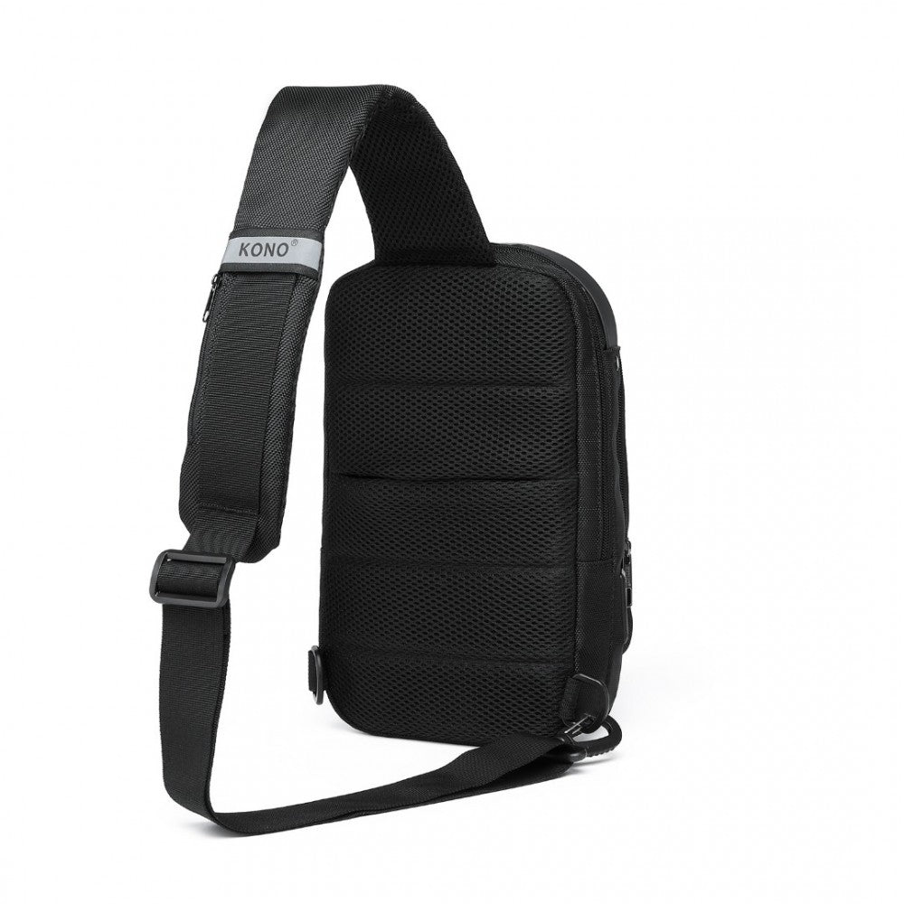 Kono Smart Sling Chest Bag With Usb Charging Port Lightweight Single Strap Crossbody Backpack