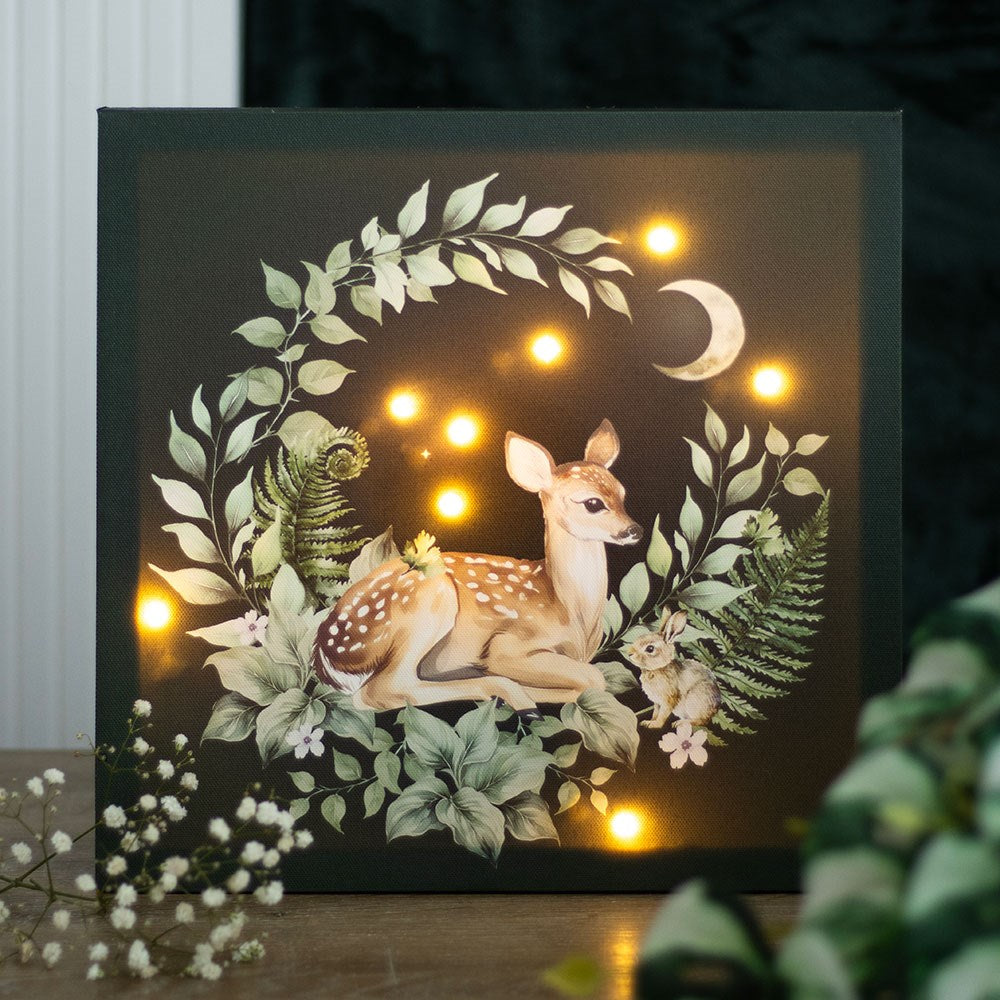 Fawn Light Up Canvas Plaque