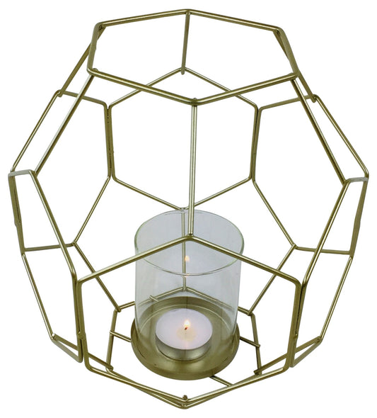 Gold Geometric Candleholder 21cm