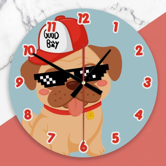 Pug Life Wooden Clock