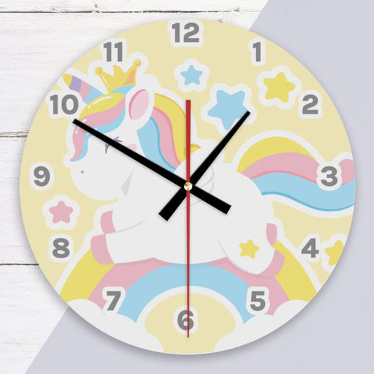 Sweet Unicorn Wooden Clock