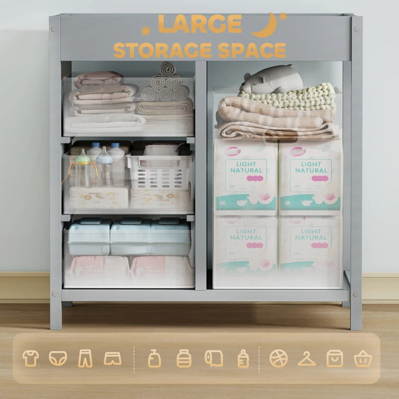 AIYAPLAY Baby Changing Unit with 4 Storage Drawers