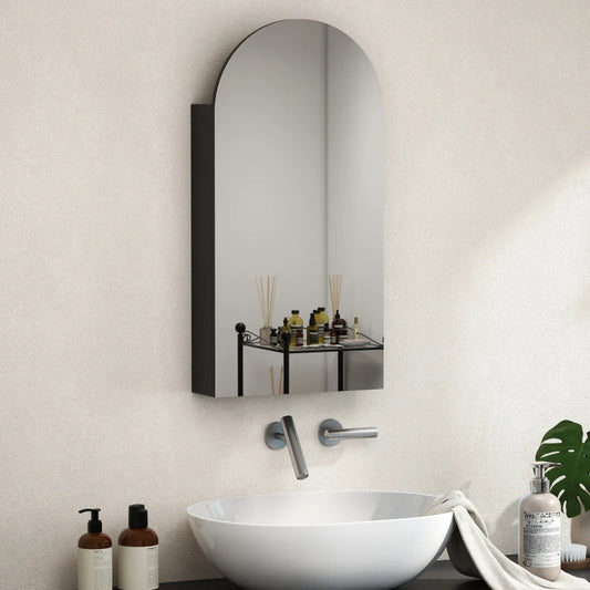 HOMCOM Arched Bathroom Mirror Cabinet