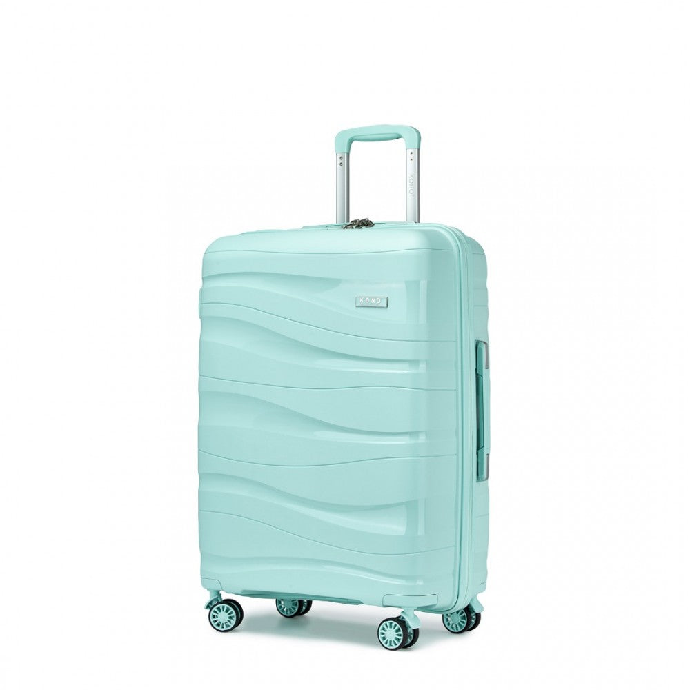 Kono Lightweight Polypropylene Hard Shell 3 Piece Suitcase Set