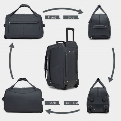 Folding travel trolley bag - grey