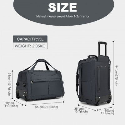 Folding travel trolley bag - grey