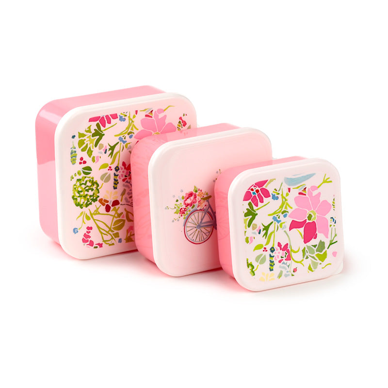 Lunch Boxes Set of 3 (M/L/XL) - Julie Dodsworth Pink Botanical