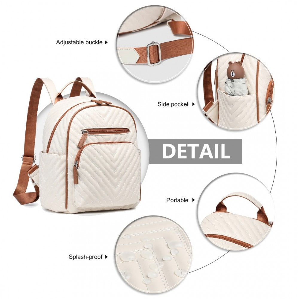 Miss Lulu Water-Resistant Chic Pu Leather Backpack