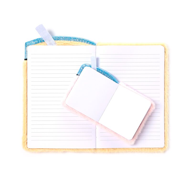 Plush A5 Notebook with Pouch & Mini Notebook - Foodiemas Bubble Tea