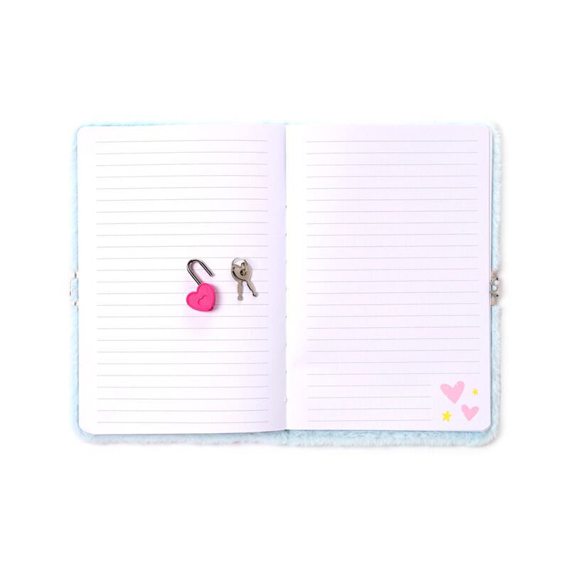 Plush A5 Notebook with Padlock - Unicorn Magic