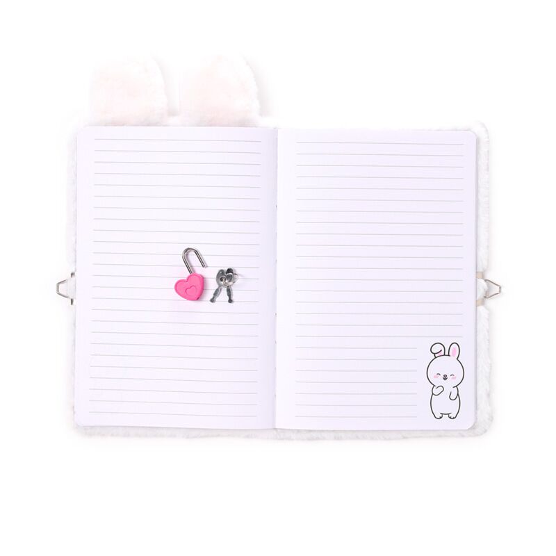 Plush A5 Notebook with Padlock - Adoramals Frances the Rabbit