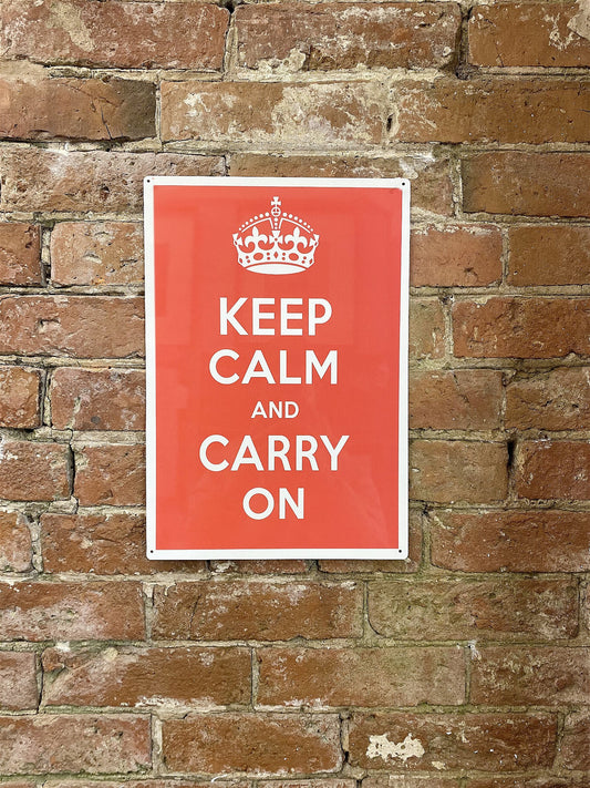 Metal Humour Wall Sign - Keep Calm And Carry On