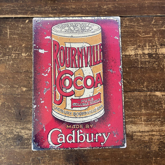 Vintage Metal Sign - Retro Advertising Cadbury Bournville Cocoa