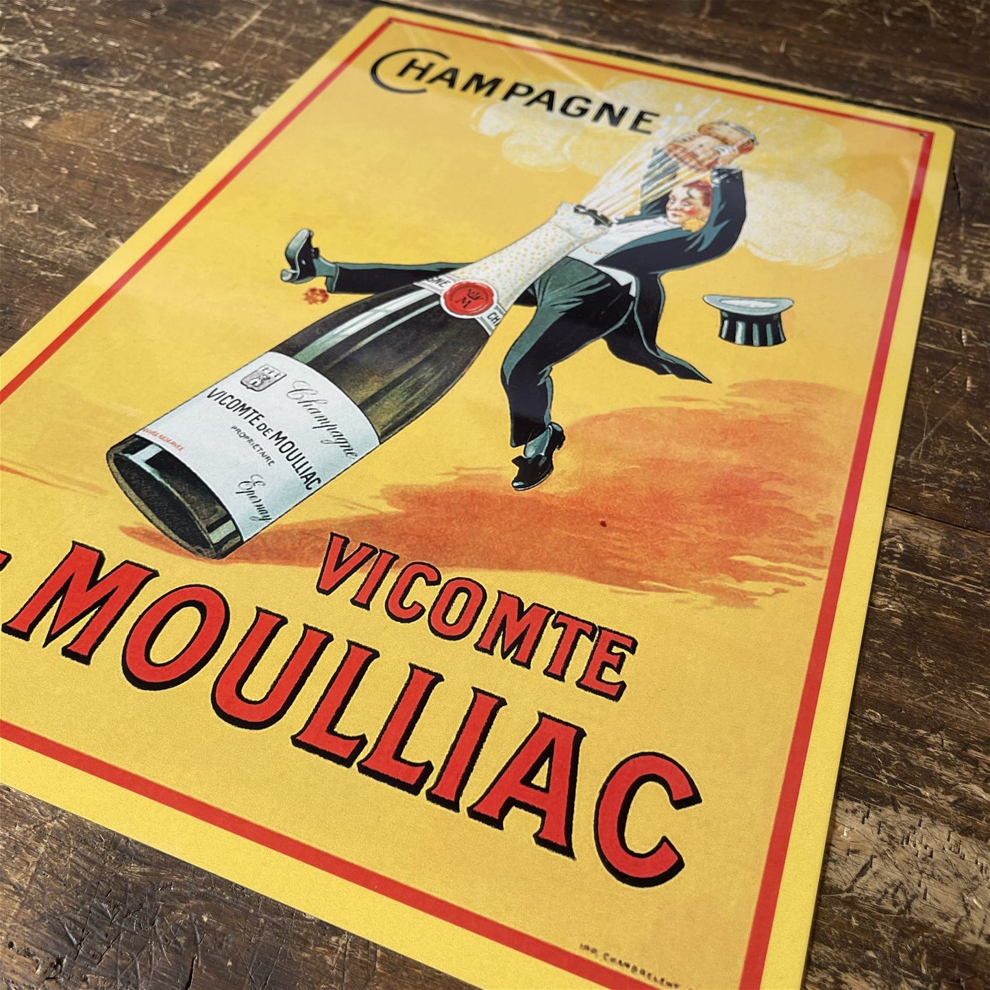 Vintage Metal Sign - Retro Advertising Champagne Vicomte De Moulliac Sign