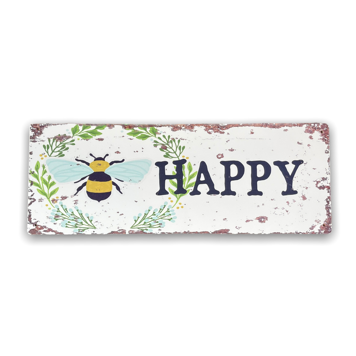 Vintage Metal Sign - Bee Happy Wall Sign