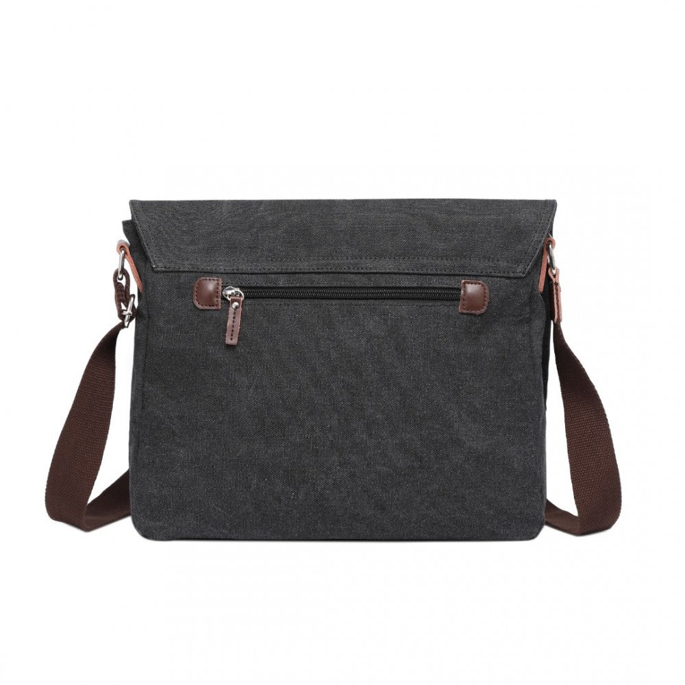 Durable Canvas Crossbody Bag with Velcro Flap Closure