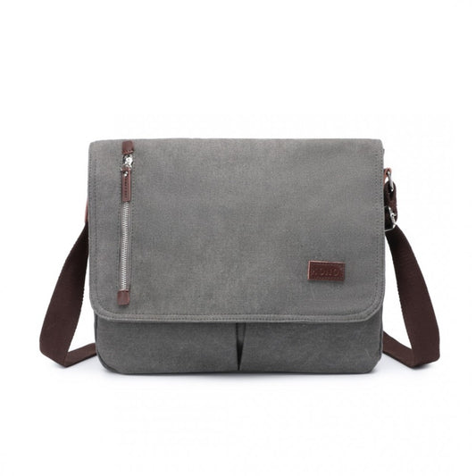 Durable Canvas Crossbody Bag with Velcro Flap Closure