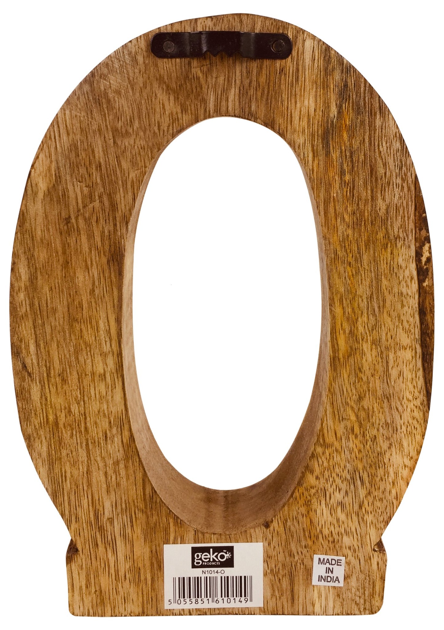 Hand Carved Wooden Geometric Letter O